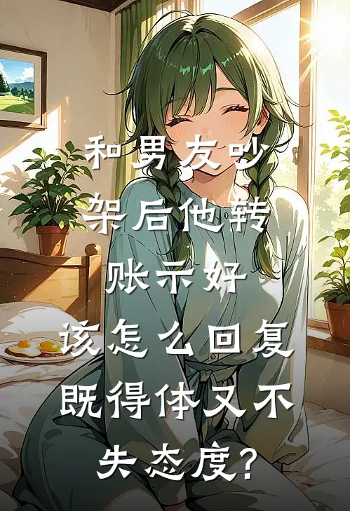 和男友吵架后他转账示好,该怎么回复既得体又不失态度?