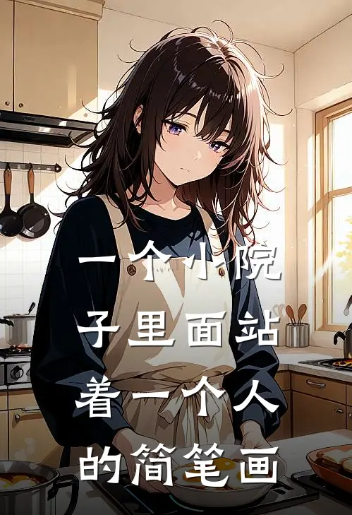 一个小院子里面站着一个人的简笔画